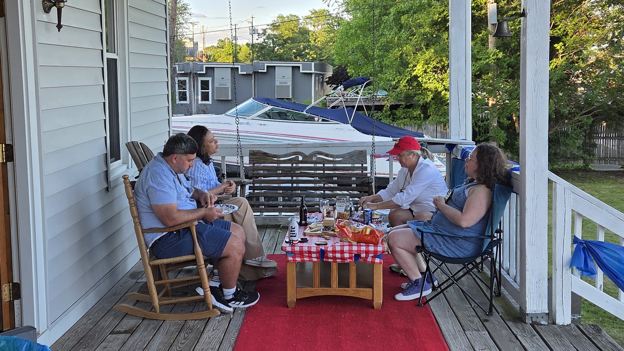 Cavorting on the front porch