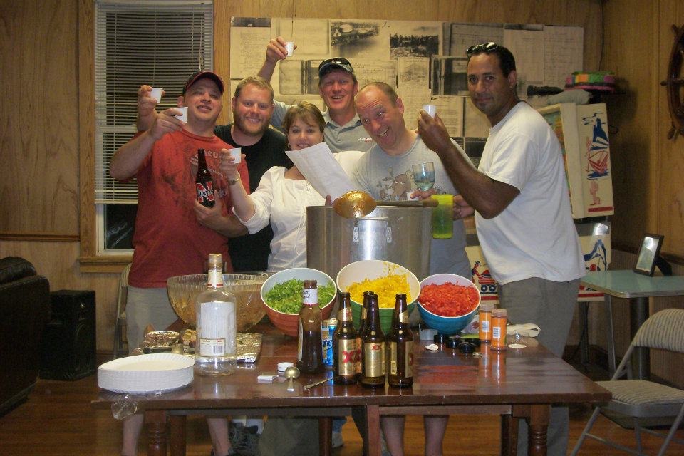 The cooks toast a job well done
