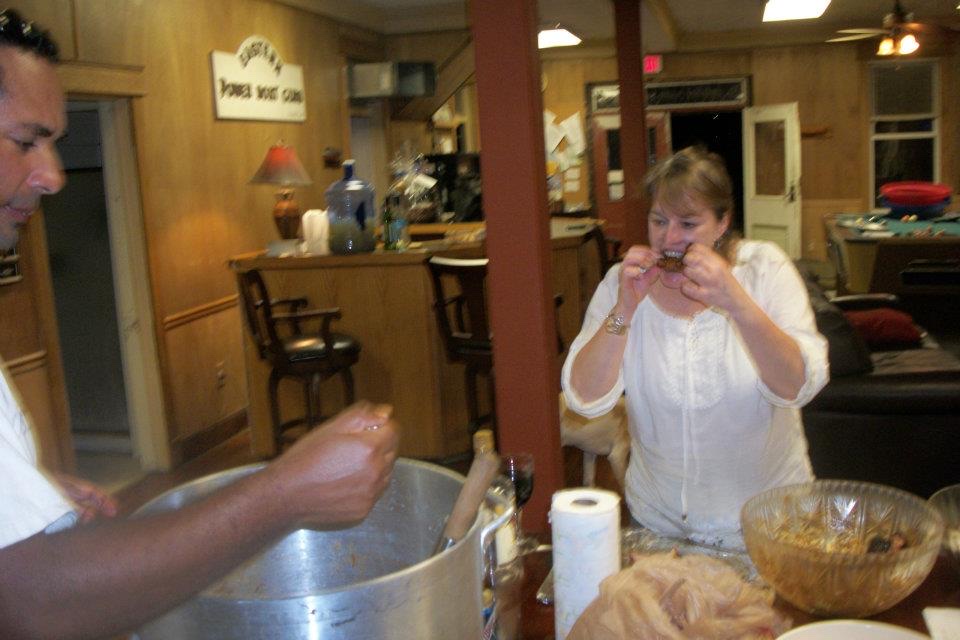 Sampling straight from the pot in the clubhouse