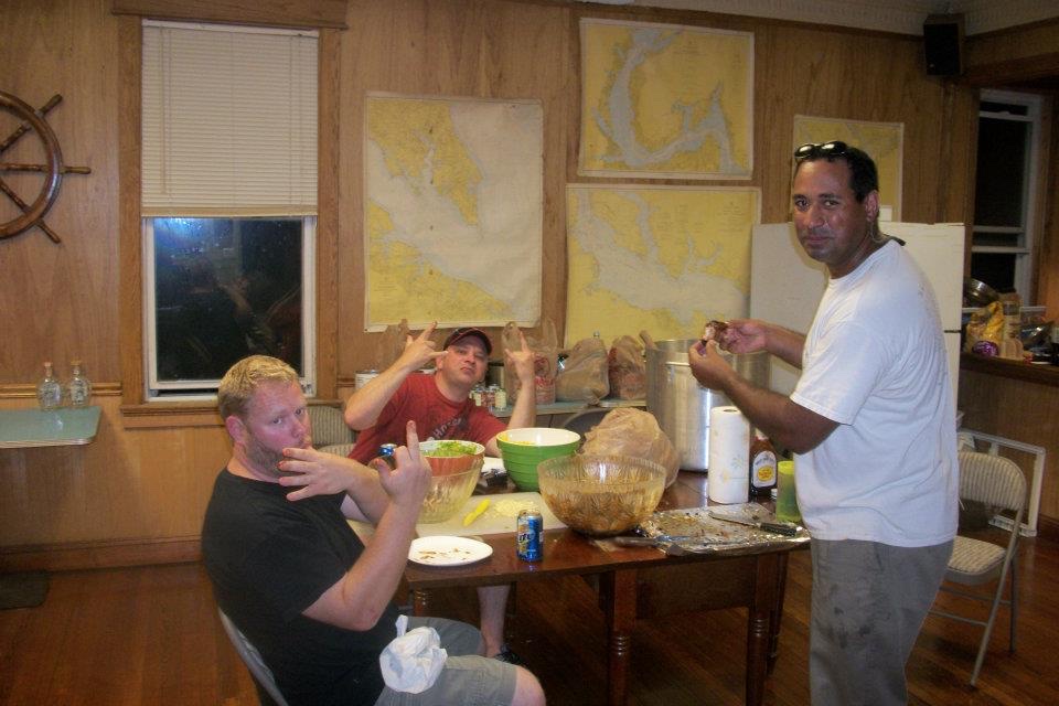 The chili fest crew at the chart table