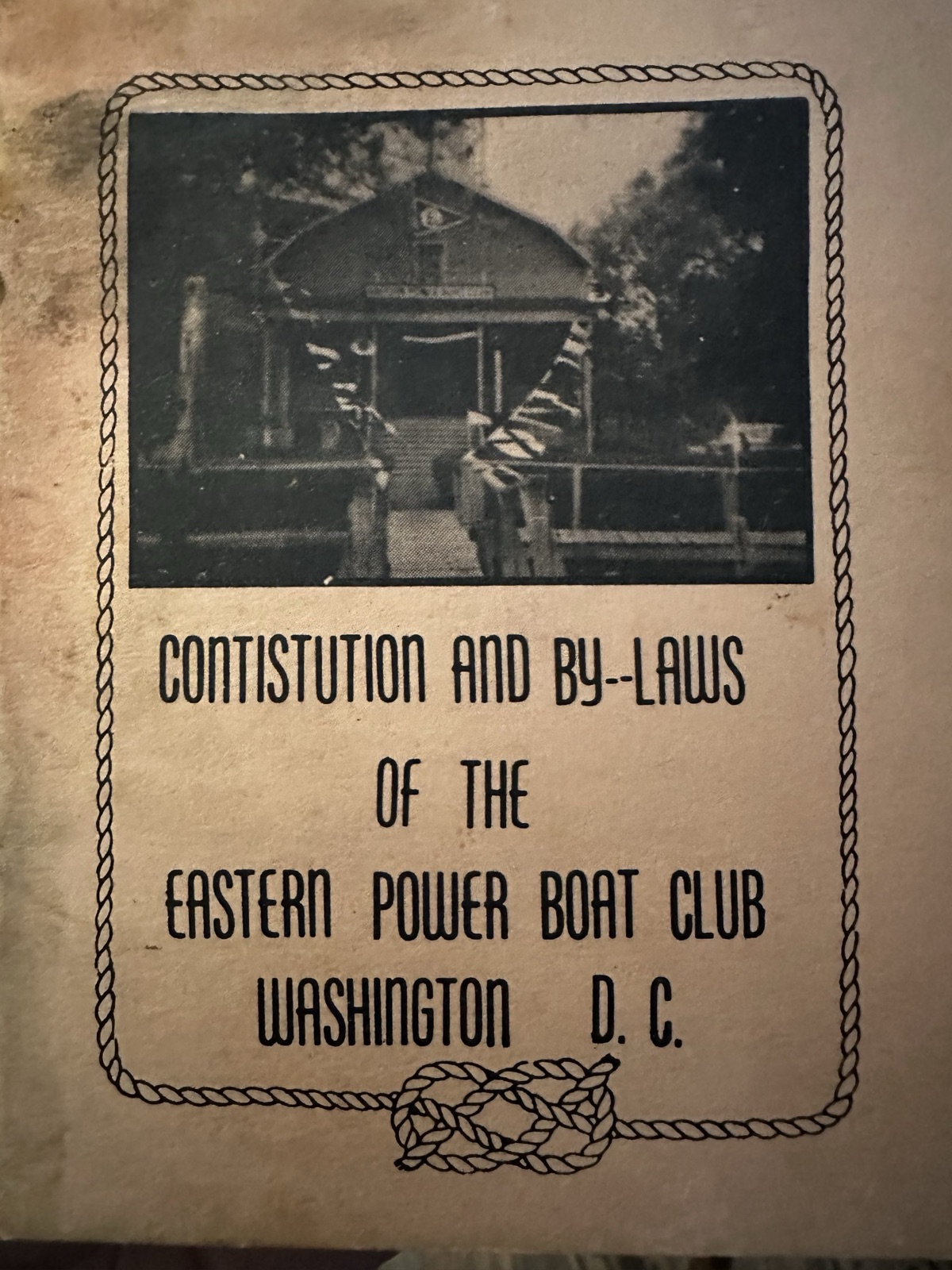 The cover of the club’s constitution and by-laws booklet, around 1960