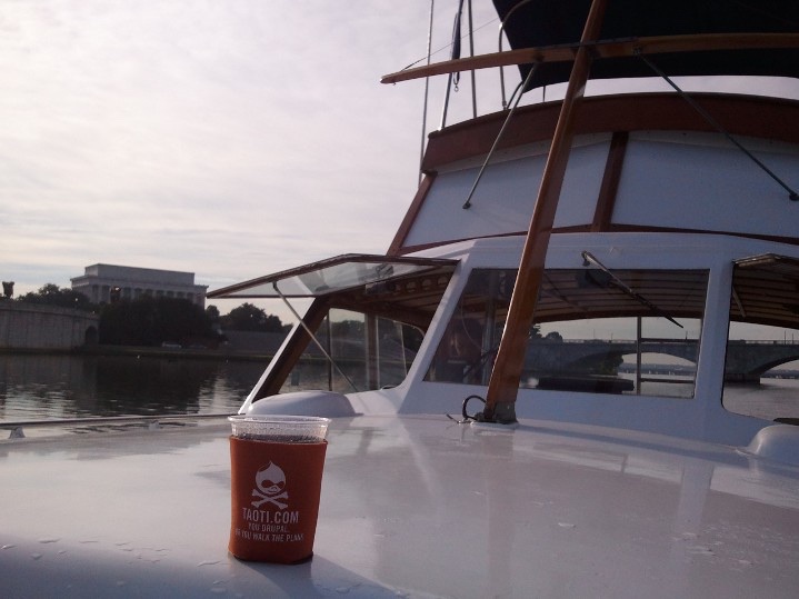 Morning on the Potomac, the Lincoln Memorial off the bow